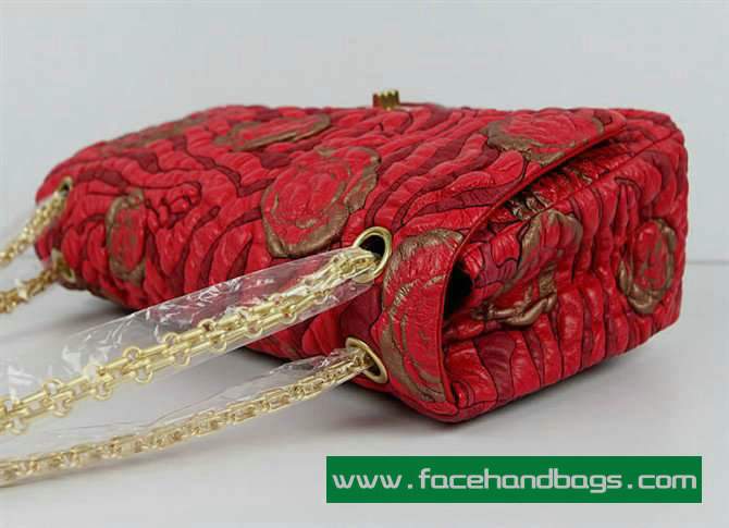 Chanel 2.55 Rose Handbag 50146 Gold Hardware-Red Gold